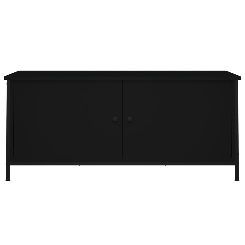 Έπιπλο Τηλεόρασης με Πόρτες Μαύρο 102x35x45 εκ. Επεξεργ. Ξύλο