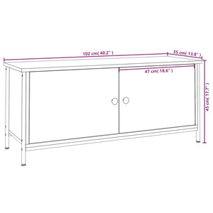 Έπιπλο Τηλεόρασης με Πόρτες Sonoma Δρυς 102x35x45 εκ. Επεξ.Ξύλο - Pakobazaar