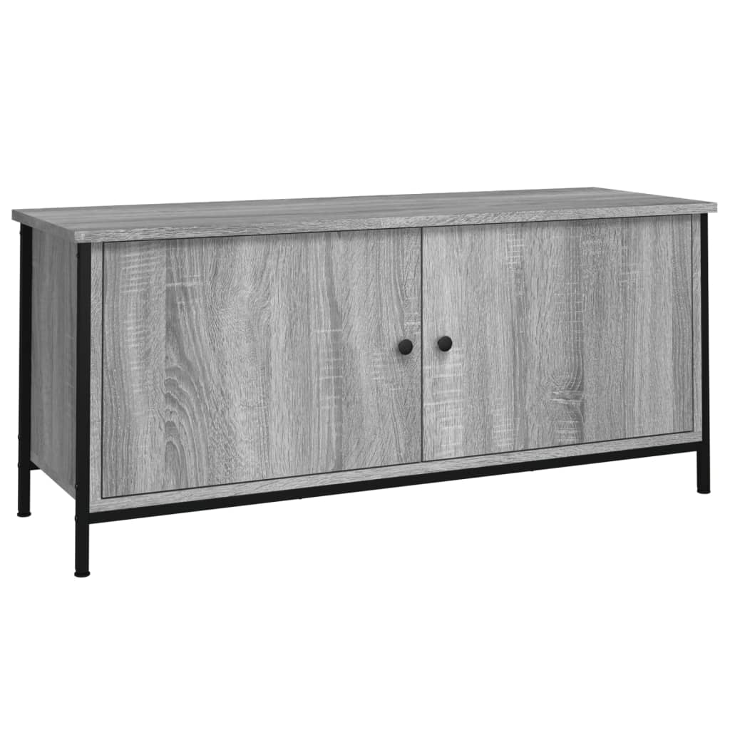 Έπιπλο Τηλεόρασης με Πόρτες Γκρι Sonoma 102x35x45 εκ Επεξ. Ξύλο