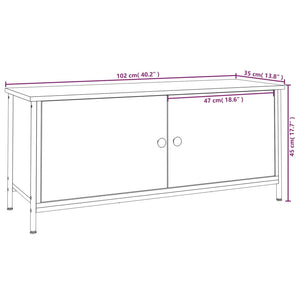 Έπιπλο Τηλεόρασης με Πόρτες Γκρι Sonoma 102x35x45 εκ Επεξ. Ξύλο