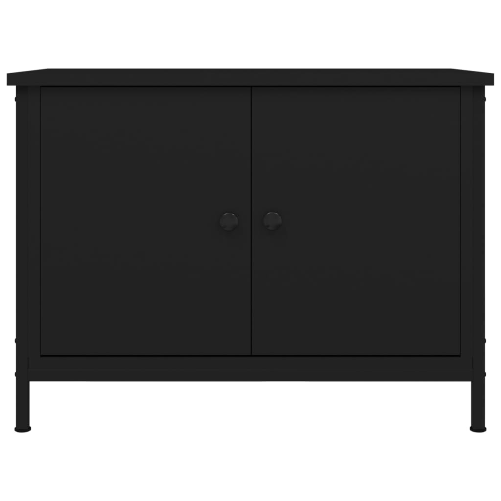 Έπιπλο Τηλεόρασης με Πόρτες Μαύρο 60 x 35 x 45 εκ. Επεξ. Ξύλο