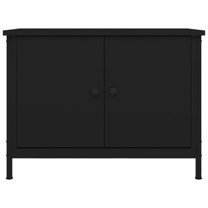 Έπιπλο Τηλεόρασης με Πόρτες Μαύρο 60 x 35 x 45 εκ. Επεξ. Ξύλο