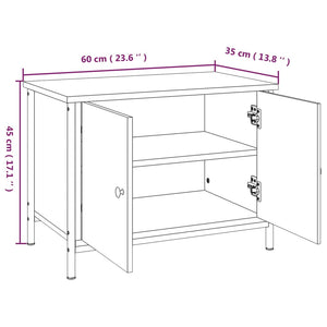 Έπιπλο Τηλεόρασης με Πόρτες Καπν. Δρυς 60x35x45 εκ. Επεξ.Ξύλο - Pakobazaar