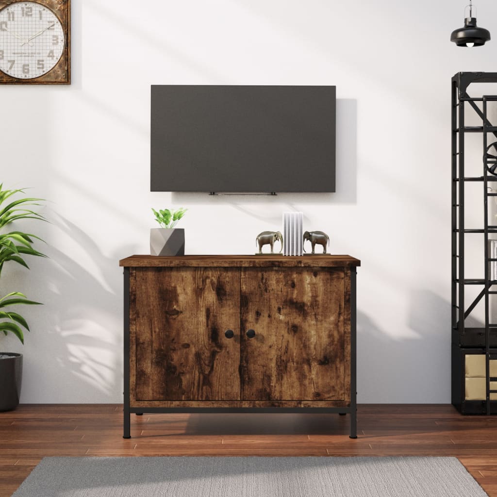 Έπιπλο Τηλεόρασης με Πόρτες Καπν. Δρυς 60x35x45 εκ. Επεξ.Ξύλο - Pakobazaar