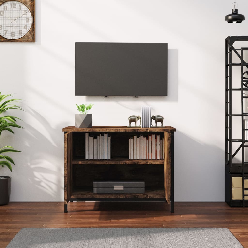 Έπιπλο Τηλεόρασης με Πόρτες Καφέ Δρυς 60x35x45 εκ. Επεξ. Ξύλο
