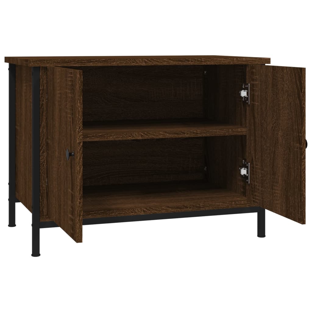 Έπιπλο Τηλεόρασης με Πόρτες Καφέ Δρυς 60x35x45 εκ. Επεξ. Ξύλο