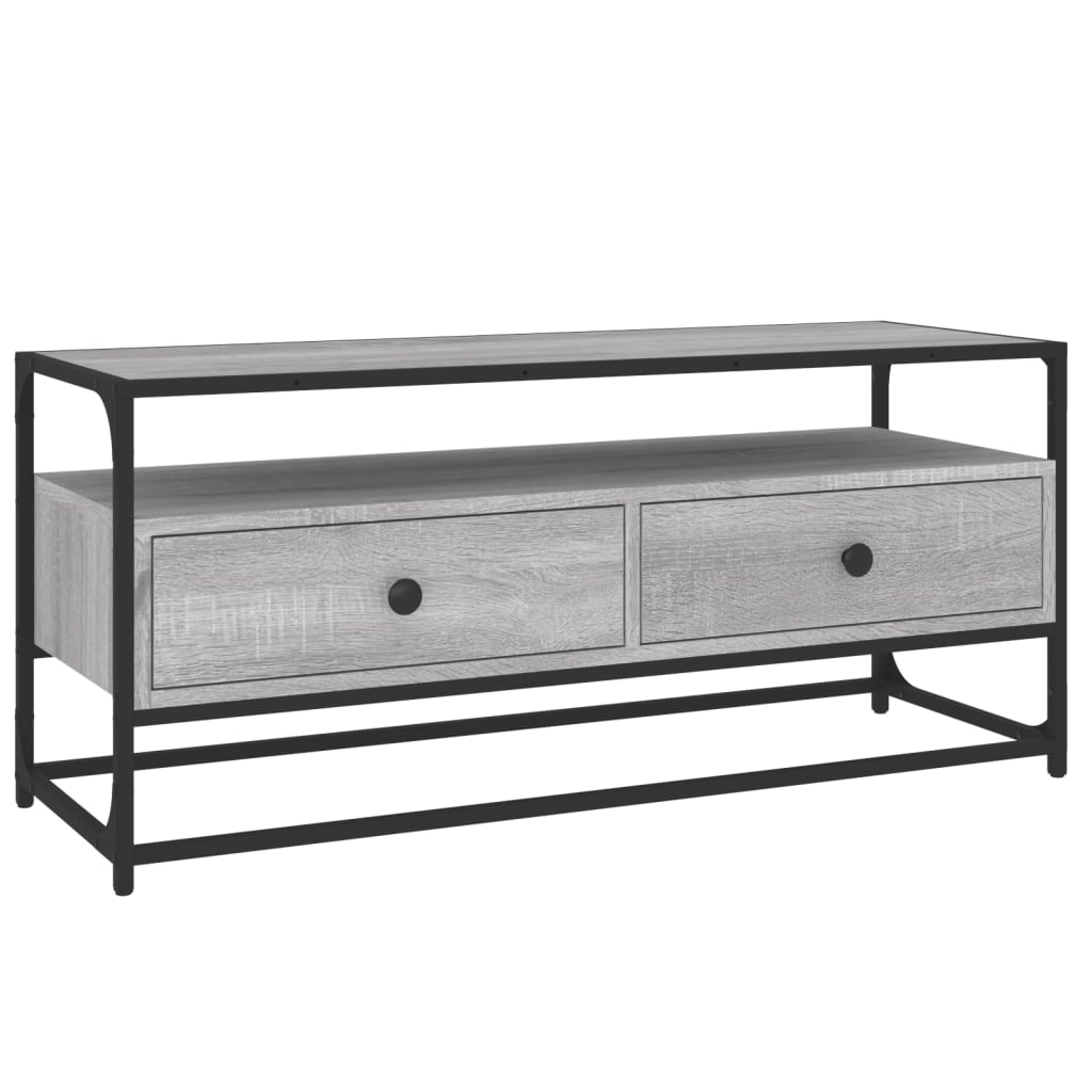 Έπιπλο Τηλεόρασης Γκρι Sonoma 100x35x45 εκ. από Επεξεργ. Ξύλο