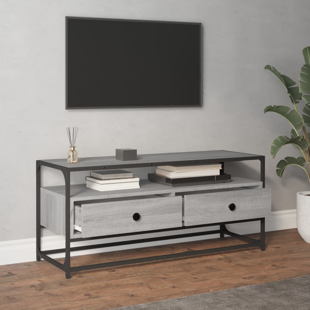Έπιπλο Τηλεόρασης Γκρι Sonoma 100x35x45 εκ. από Επεξεργ. Ξύλο