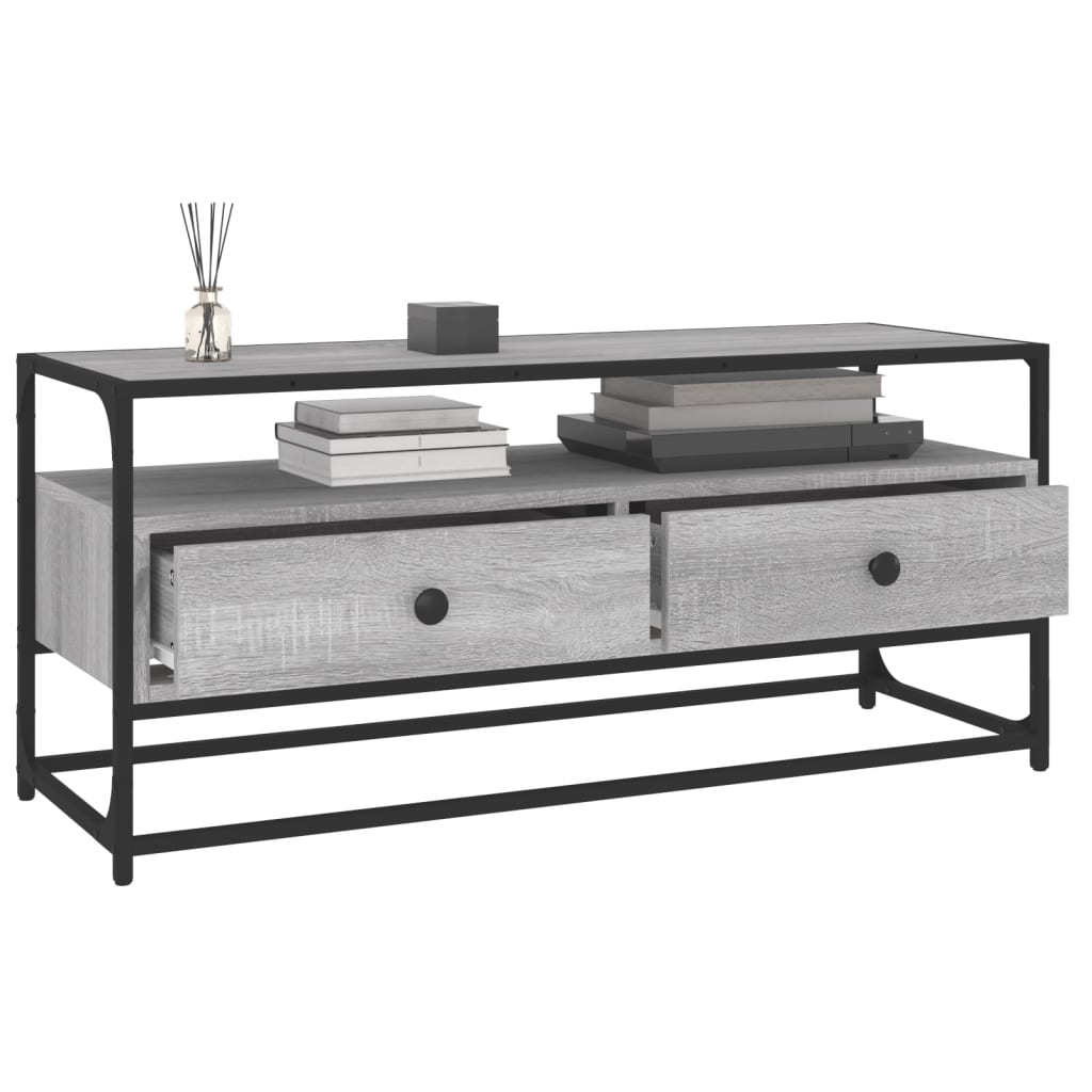 Έπιπλο Τηλεόρασης Γκρι Sonoma 100x35x45 εκ. από Επεξεργ. Ξύλο