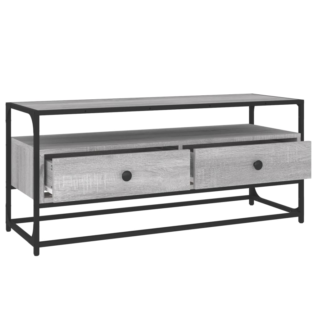 Έπιπλο Τηλεόρασης Γκρι Sonoma 100x35x45 εκ. από Επεξεργ. Ξύλο