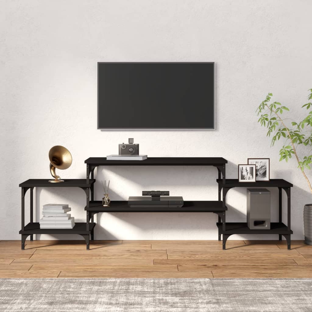 Έπιπλο Τηλεόρασης Μαύρο 157x35x52 εκ. Επεξ. Επεξεργασμένο Ξύλο