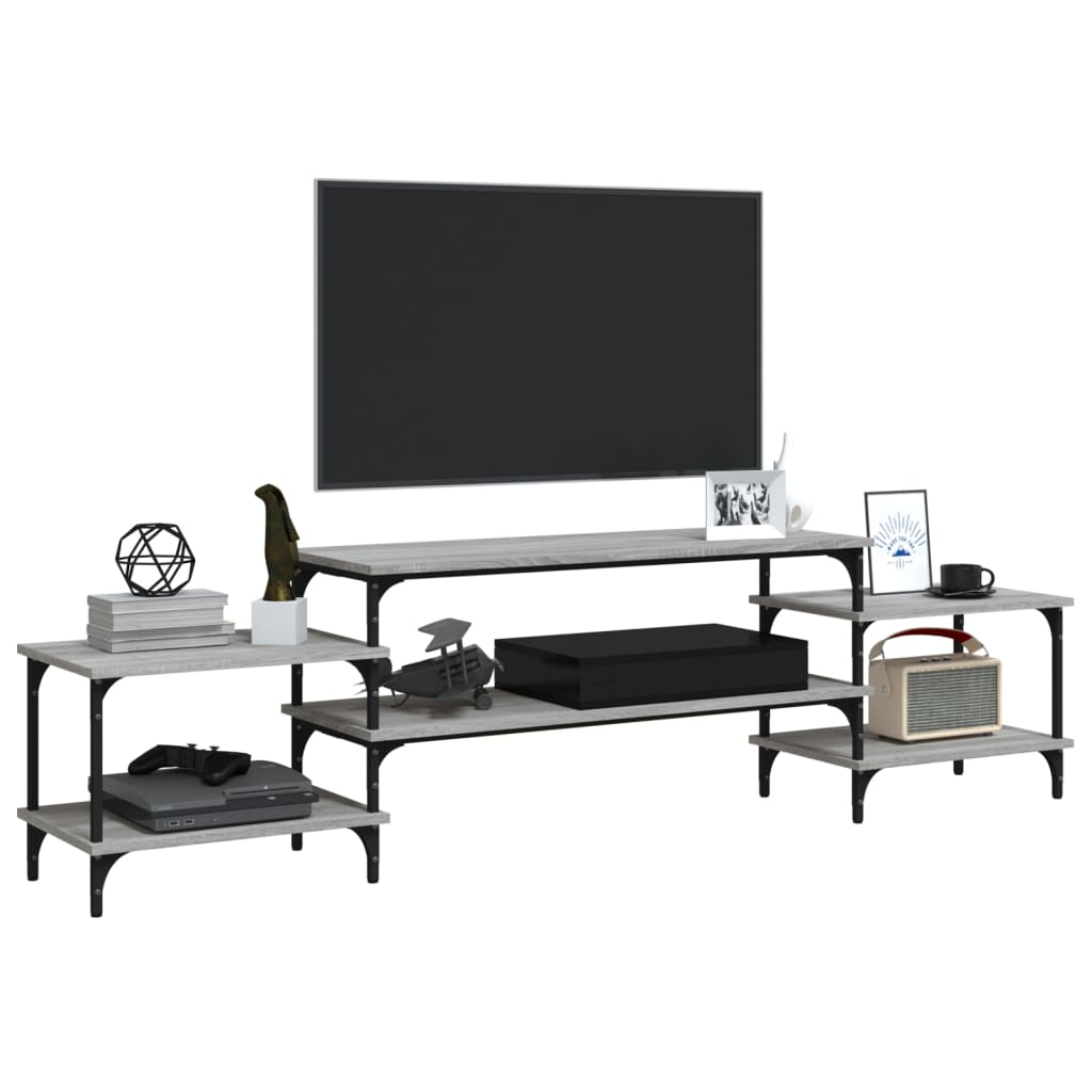 Έπιπλο Τηλεόρασης Γκρι Sonoma 197x35x52 εκ. Επεξεργασμένο Ξύλο