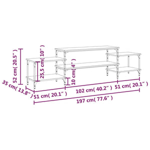 Έπιπλο Τηλεόρασης Καφέ Δρυς 197x35x52 εκ. Επεξεργασμένο Ξύλο