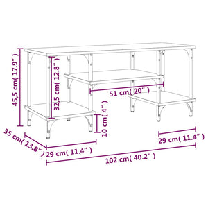 Έπιπλο Τηλεόρασης Γκρι Sonoma 102x35x45,5 εκ. από Επεξεργ. Ξύλο
