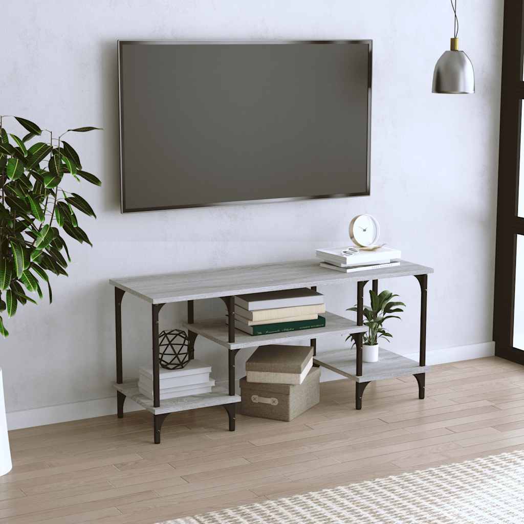 Έπιπλο Τηλεόρασης Γκρι Sonoma 102x35x45,5 εκ. από Επεξεργ. Ξύλο