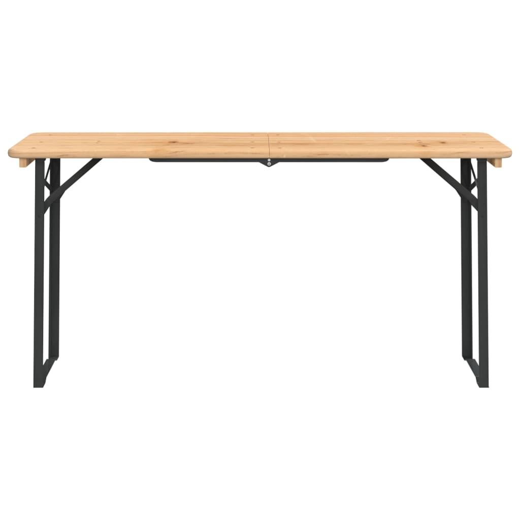 Τραπέζι Μπύρας Πτυσσόμενο Σετ 3 Τεμαχίων από Μασίφ Ξύλο Ελάτης