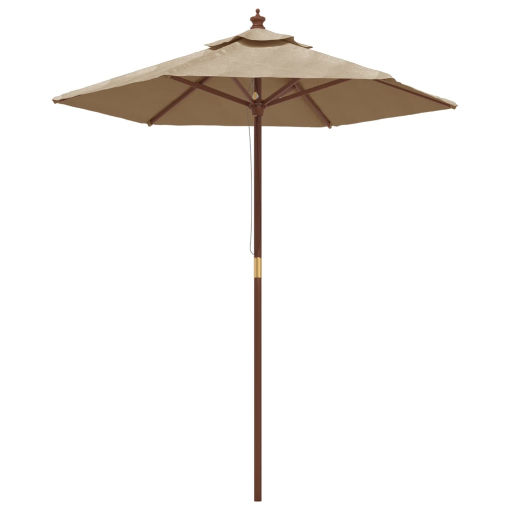Ομπρέλα Κήπου με Ξύλινο Ιστό Taupe 196x231 εκ. - Pakobazaar