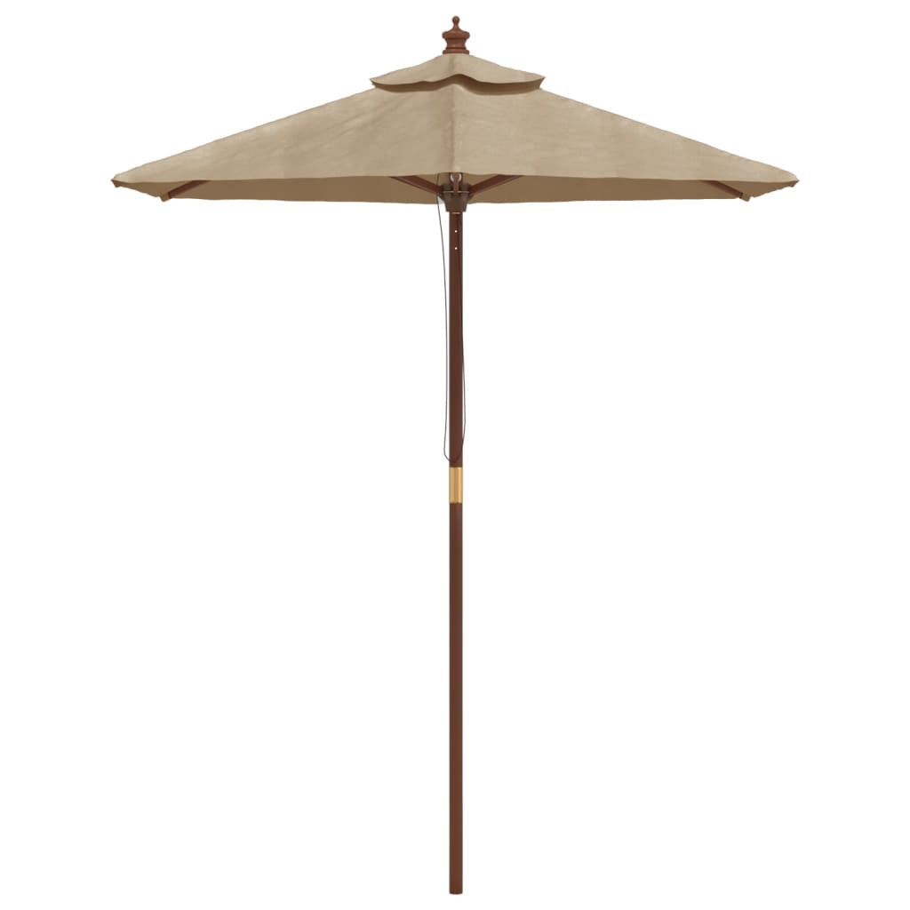 Ομπρέλα Κήπου με Ξύλινο Ιστό Taupe 196x231 εκ. - Pakobazaar