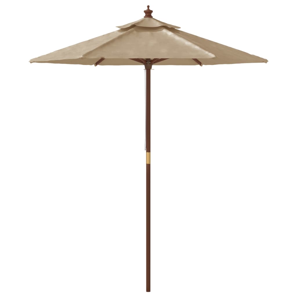 Ομπρέλα Κήπου με Ξύλινο Ιστό Taupe 196x231 εκ. - Pakobazaar