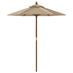 Ομπρέλα Κήπου με Ξύλινο Ιστό Taupe 196x231 εκ. - Pakobazaar