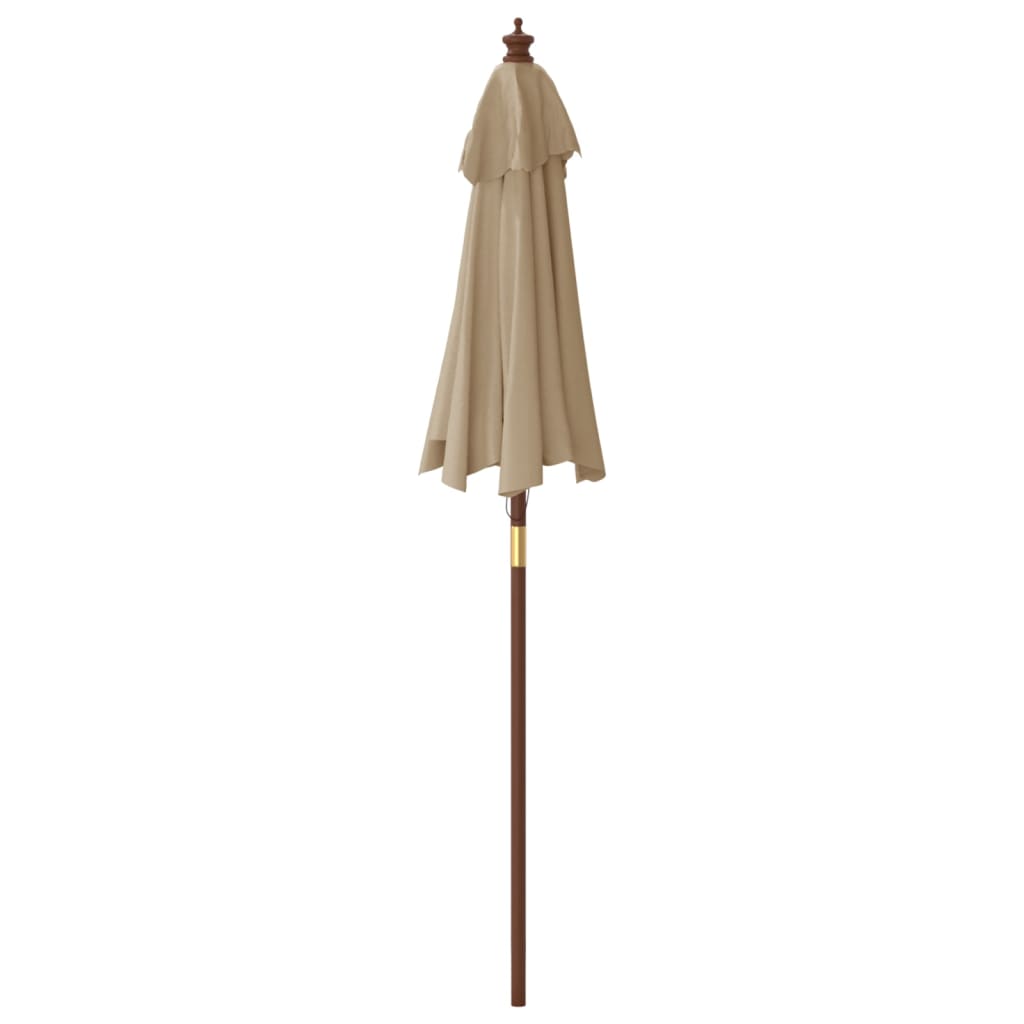 Ομπρέλα Κήπου με Ξύλινο Ιστό Taupe 196x231 εκ. - Pakobazaar