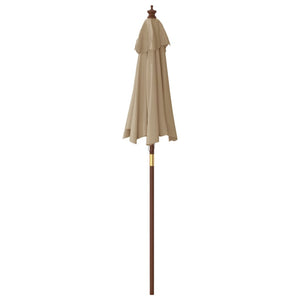 Ομπρέλα Κήπου με Ξύλινο Ιστό Taupe 196x231 εκ. - Pakobazaar