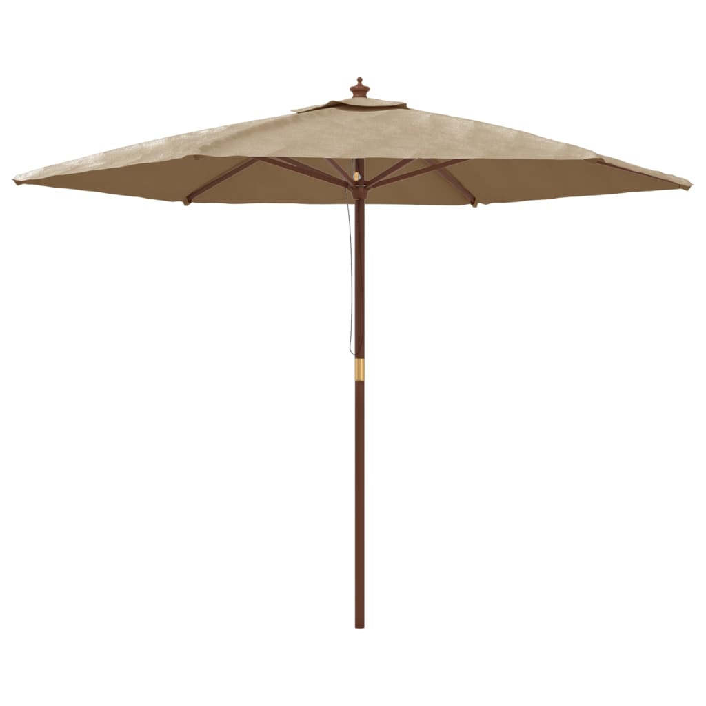 Ομπρέλα Κήπου με Ξύλινο Ιστό Taupe 299 x 240 εκ. - Pakobazaar