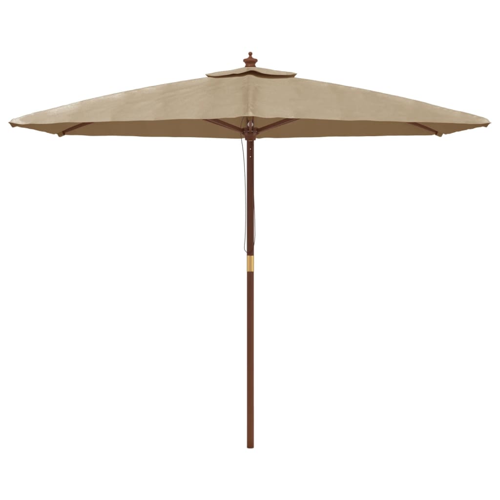 Ομπρέλα Κήπου με Ξύλινο Ιστό Taupe 299 x 240 εκ. - Pakobazaar
