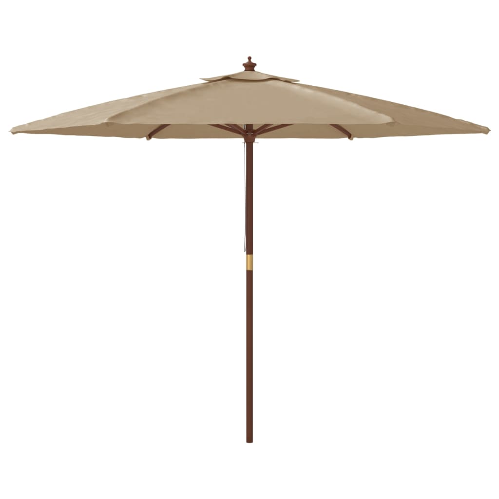 Ομπρέλα Κήπου με Ξύλινο Ιστό Taupe 299 x 240 εκ. - Pakobazaar
