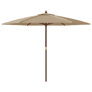 Ομπρέλα Κήπου με Ξύλινο Ιστό Taupe 299 x 240 εκ. - Pakobazaar