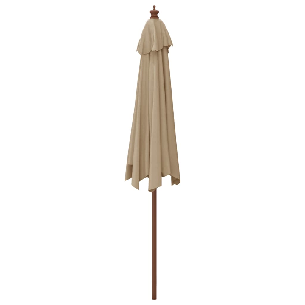 Ομπρέλα Κήπου με Ξύλινο Ιστό Taupe 299 x 240 εκ. - Pakobazaar