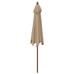 Ομπρέλα Κήπου με Ξύλινο Ιστό Taupe 299 x 240 εκ. - Pakobazaar