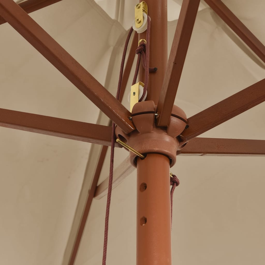 Ομπρέλα Κήπου με Ξύλινο Ιστό Taupe 299 x 240 εκ. - Pakobazaar