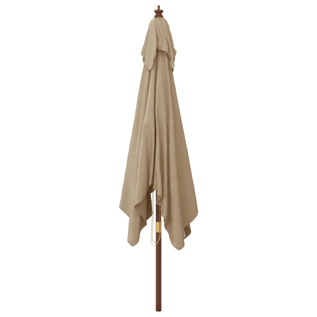 Ομπρέλα Κήπου με Ξύλινο Ιστό Taupe 300 x 300 x 273 εκ.