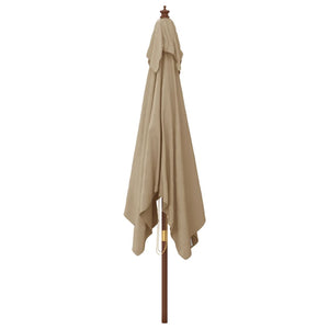 Ομπρέλα Κήπου με Ξύλινο Ιστό Taupe 300 x 300 x 273 εκ.