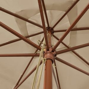 Ομπρέλα Κήπου με Ξύλινο Ιστό Taupe 300 x 300 x 273 εκ.