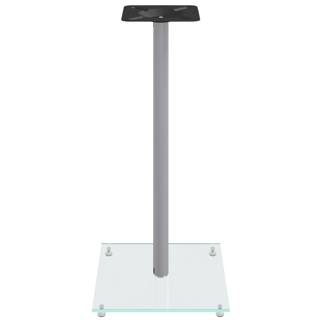 Βάσεις Ηχείων με 1 Στήλη 2 τεμ. Ασημί από Ψημένο Γυαλί