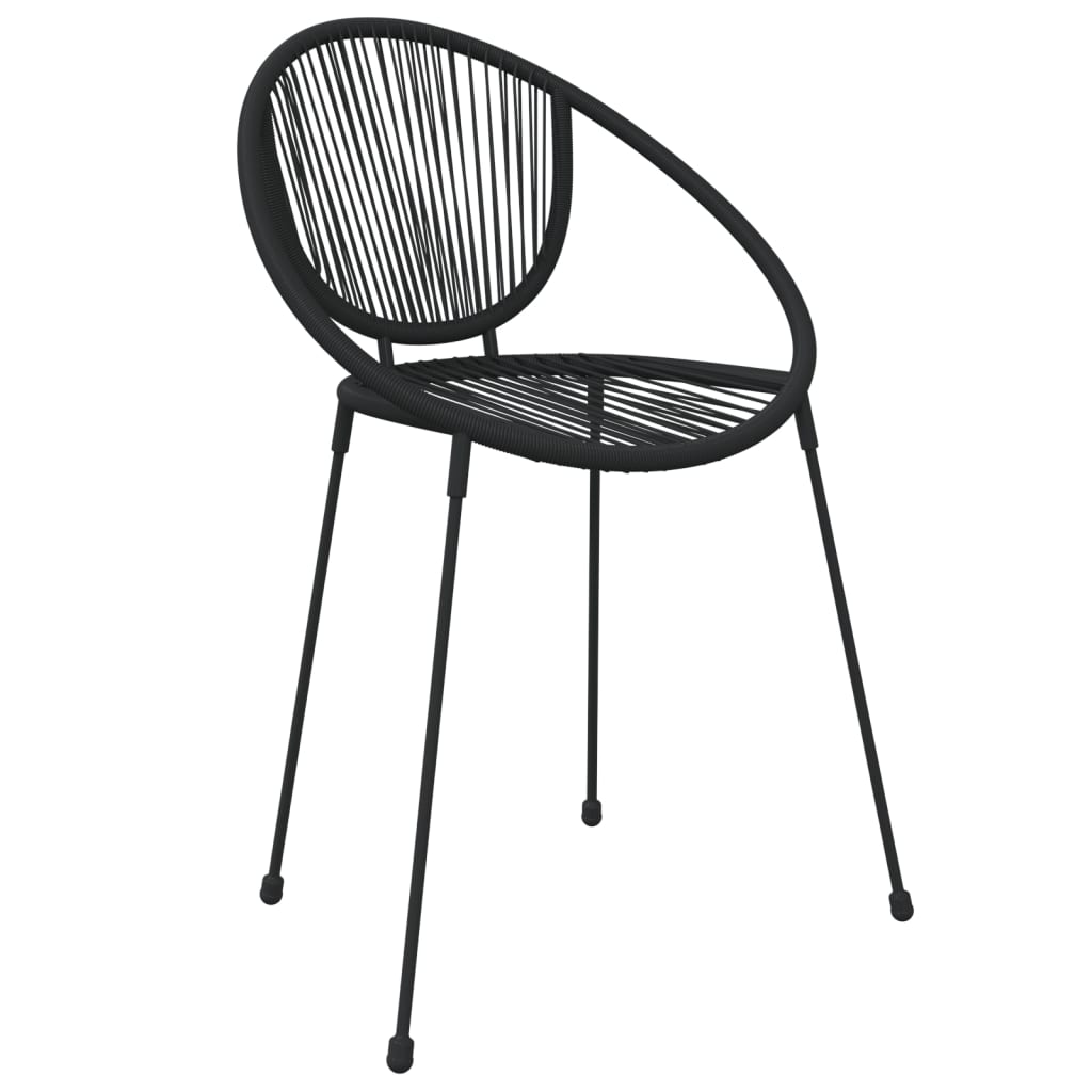 Σετ Τραπεζαρίας Κήπου 5 Τεμαχίων Μαύρο από Ρατάν PVC