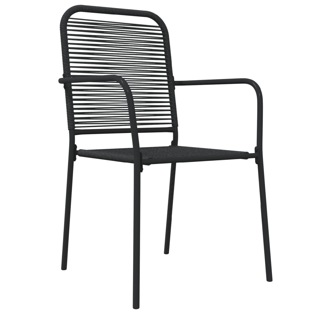 Σετ Τραπεζαρίας Κήπου 5 Τεμαχίων Μαύρο Βαμβακερό Σχοινί/Ατσάλι