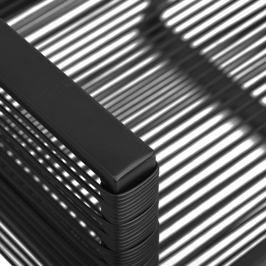 Σετ Τραπεζαρίας Κήπου 7 Τεμαχίων Μαύρο από Ρατάν PVC