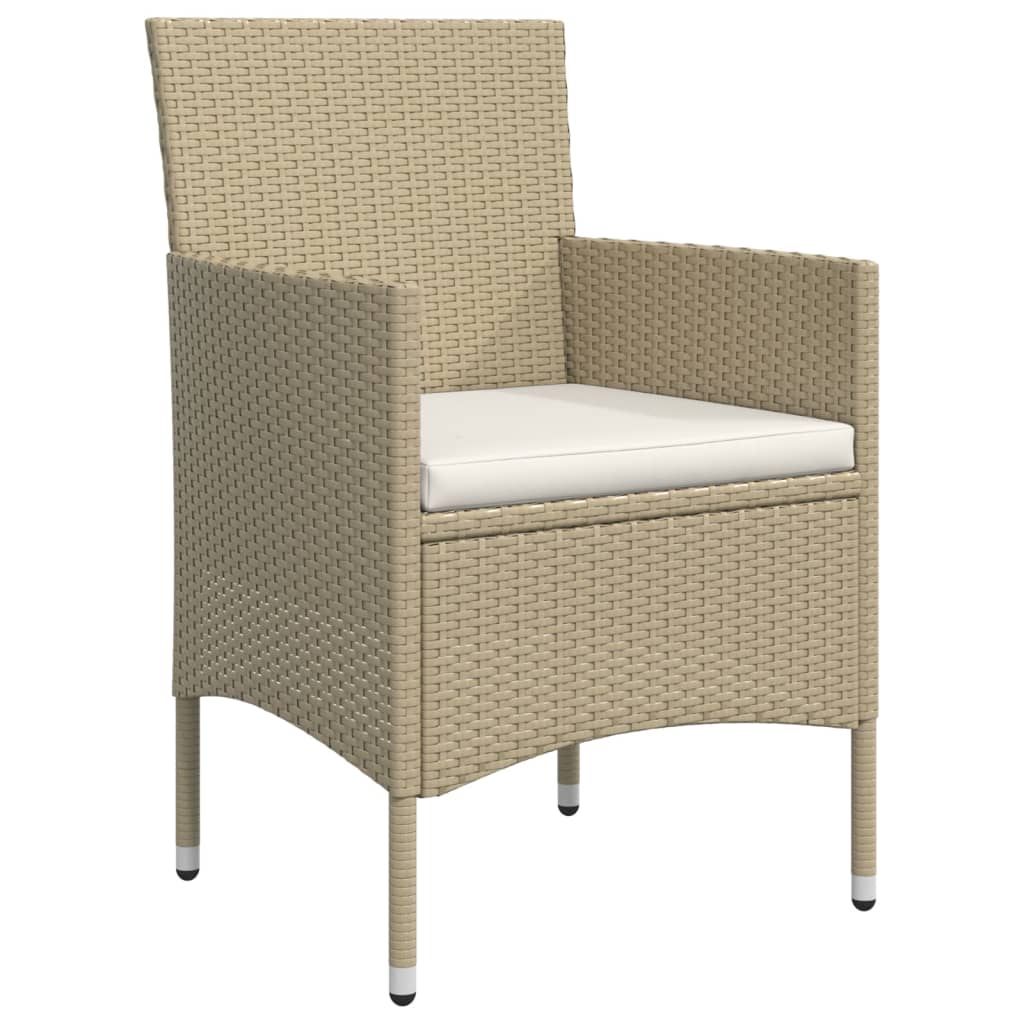 Σετ Τραπεζαρίας Κήπου 5 Τεμαχίων Μπεζ και Μαύρο με Μαξιλάρια