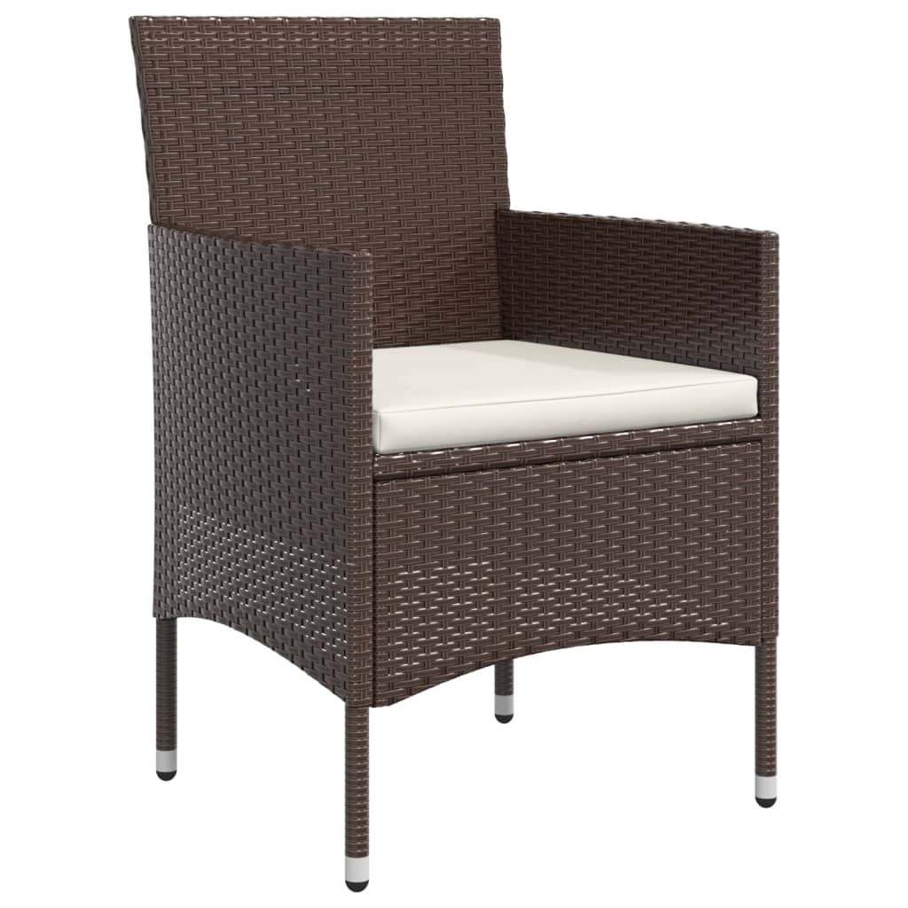 Σετ Τραπεζαρίας Κήπου 7 Τεμαχίων Καφέ & Μαύρο με Μαξιλάρια