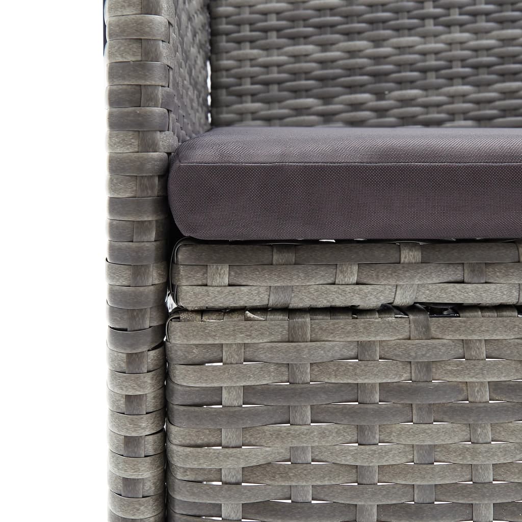 Σετ Τραπεζαρίας Κήπου 5 Τεμαχίων Γκρι / Μαύρο με Μαξιλάρια