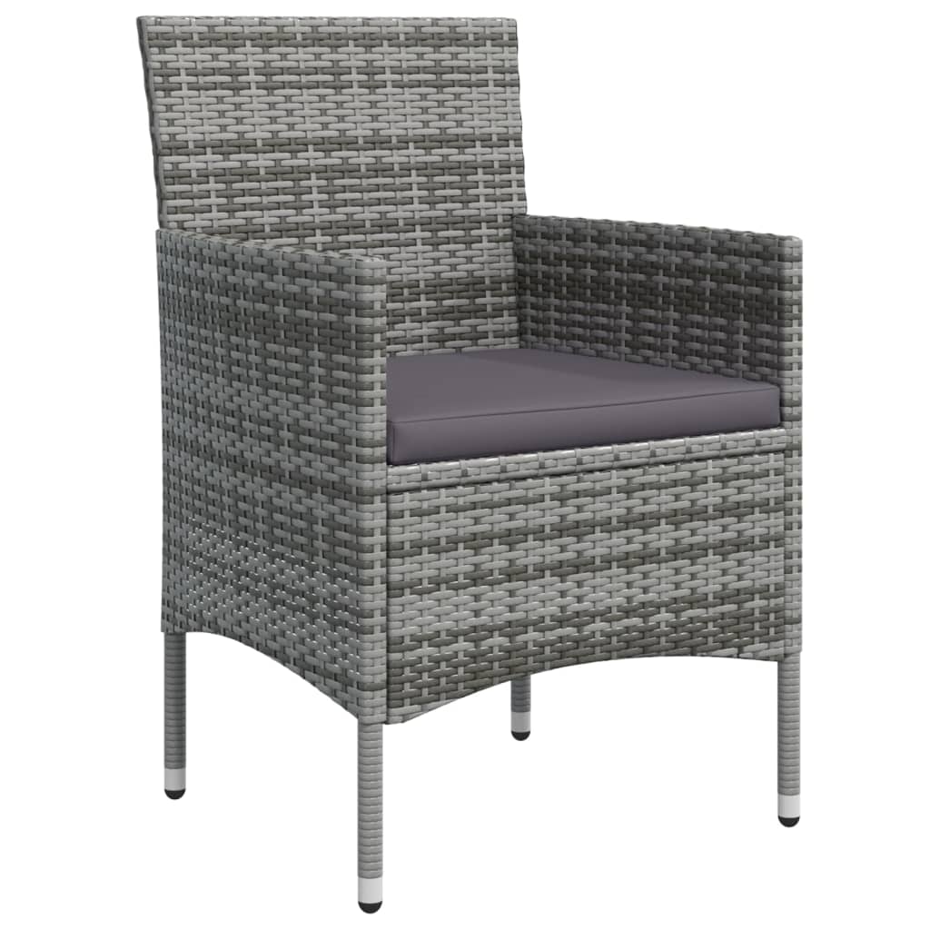 Σετ Τραπεζαρίας Κήπου 7 τεμ. Γκρι / Μαύρο με Μαξιλάρια