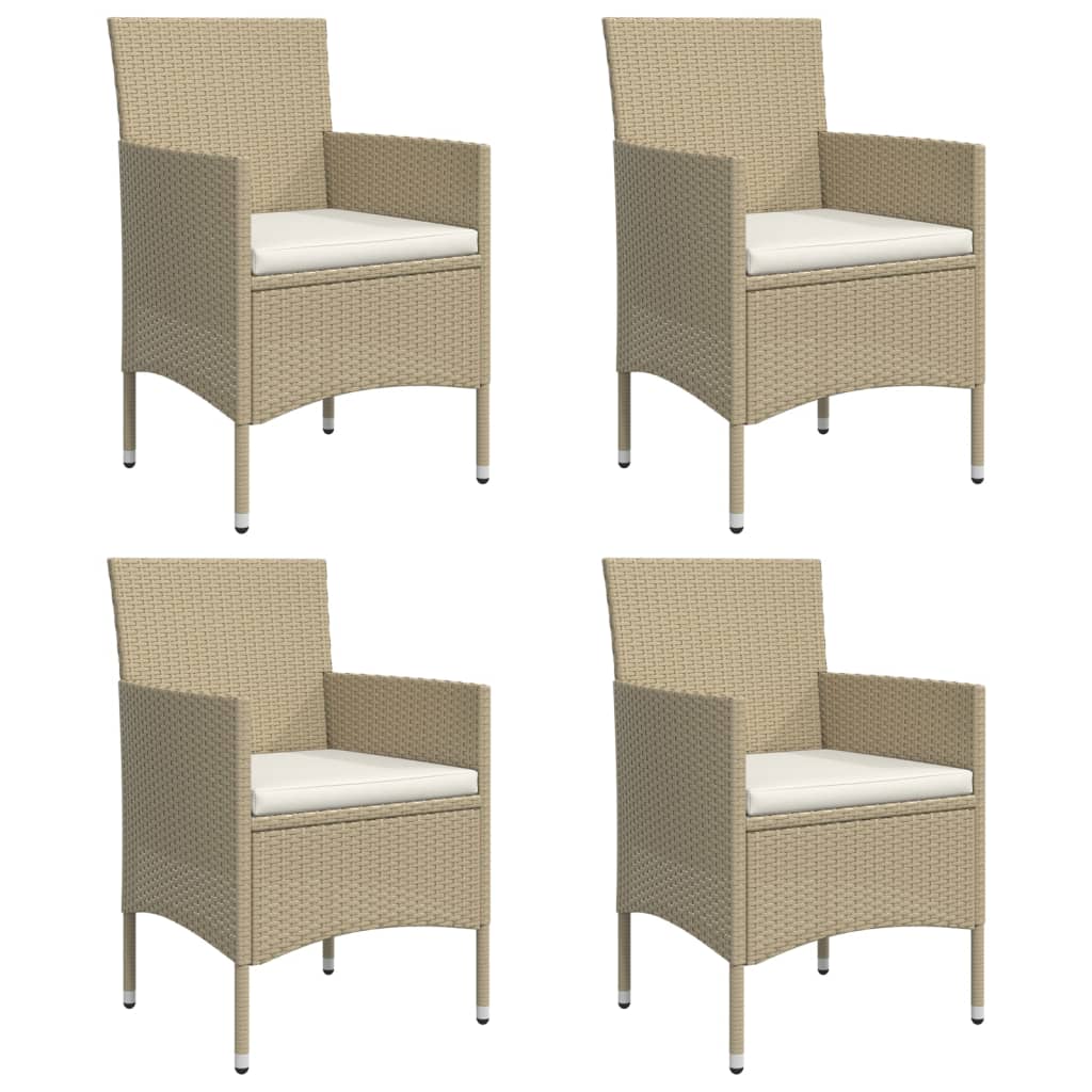 Σετ Τραπεζαρίας Κήπου 5 Τεμαχίων Μπεζ και Μαύρο με Μαξιλάρια