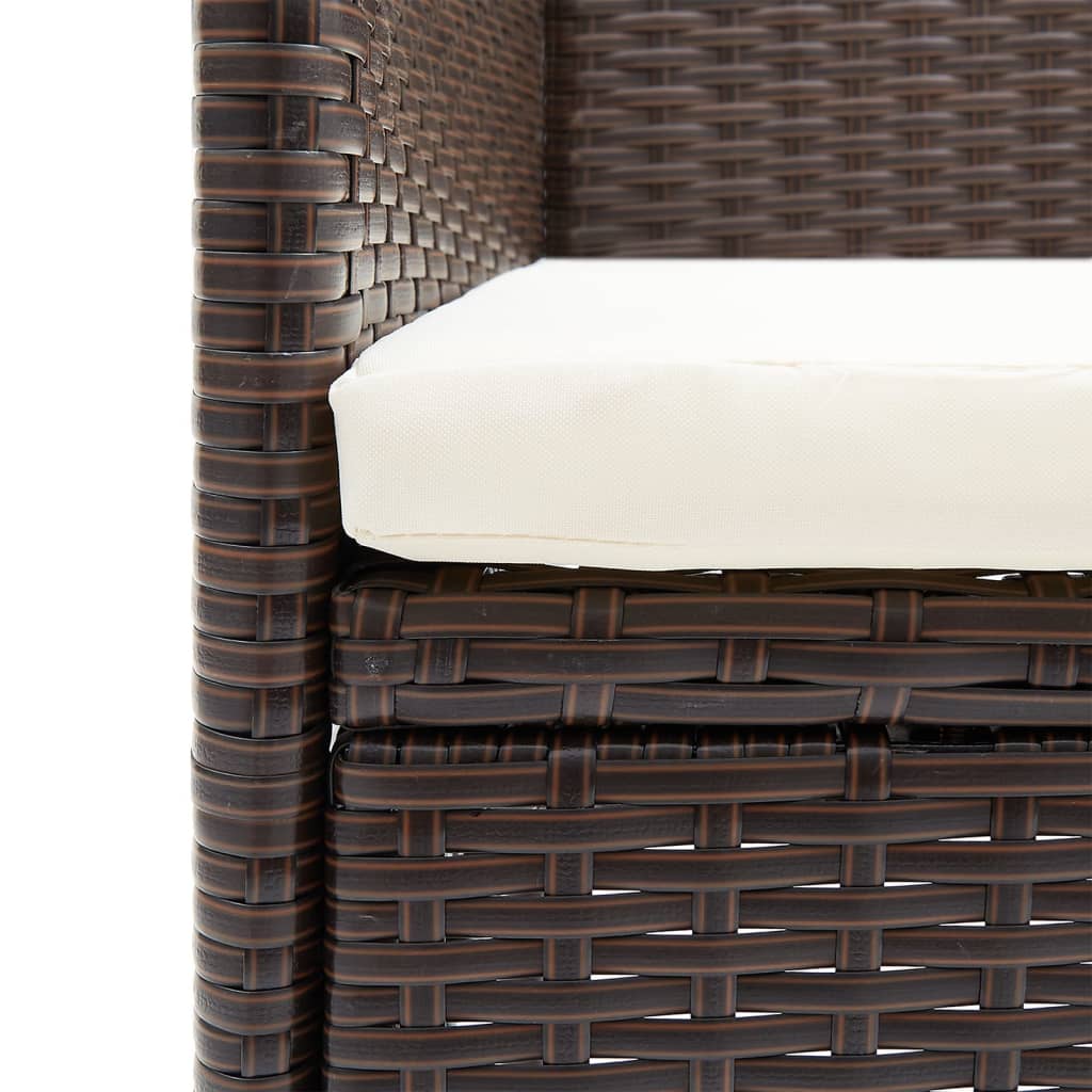 Σετ Τραπεζαρίας Κήπου 5 Τεμαχίων Καφέ & Μαύρο με Μαξιλάρια