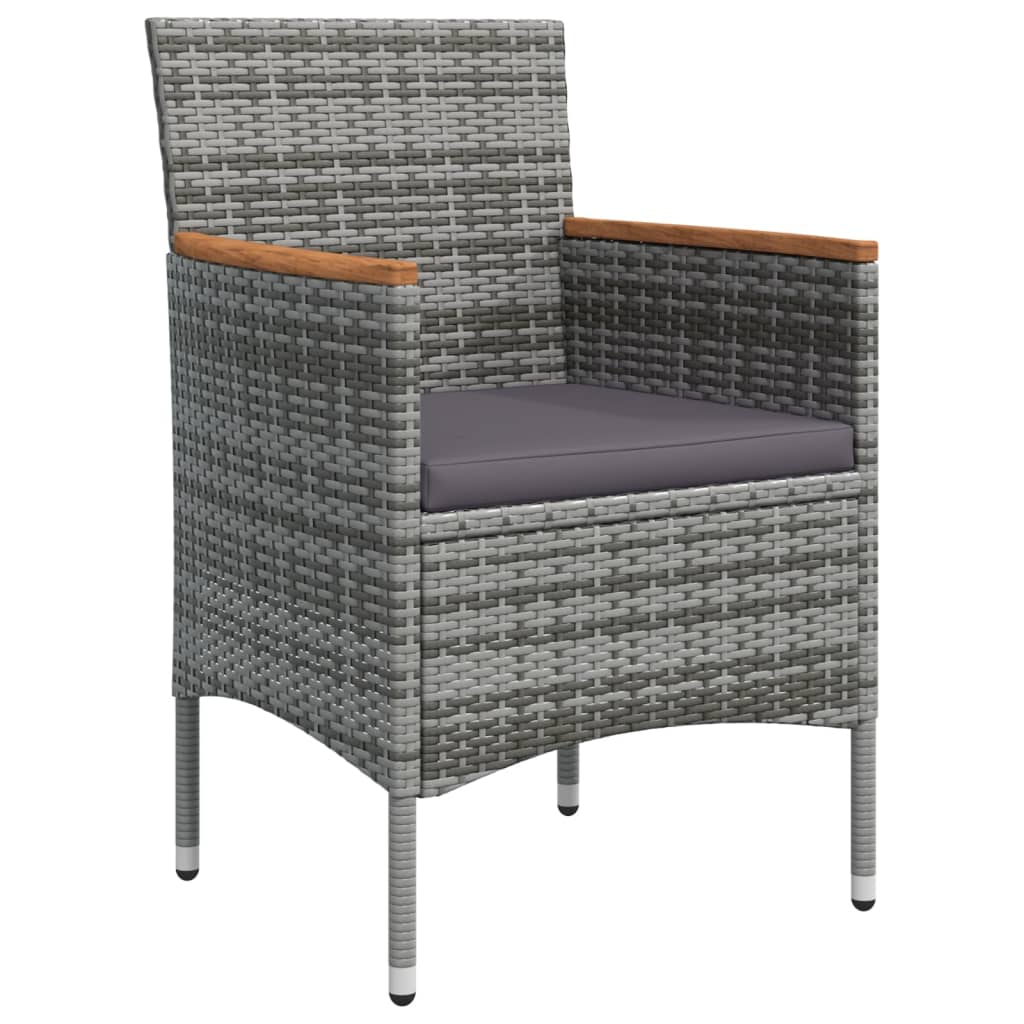 Σετ Τραπεζαρίας Κήπου 7 τεμ. Γκρι / Μαύρο με Μαξιλάρια