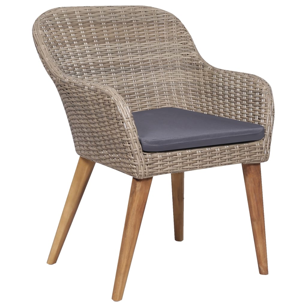 Σετ Τραπεζαρίας Κήπου 5 Τεμαχίων Καφέ με Μαξιλάρια