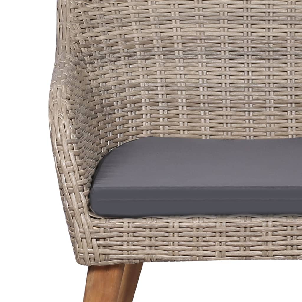 Σετ Τραπεζαρίας Κήπου 5 Τεμαχίων Καφέ με Μαξιλάρια