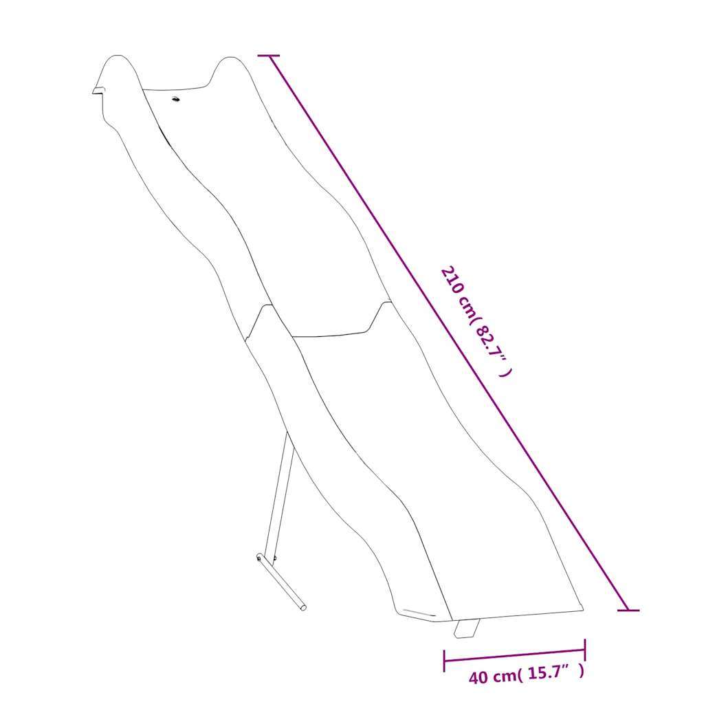 Τσουλήθρα Μπλε 210 x 40 εκ. από Πολυπροπυλένιο - Pakobazaar